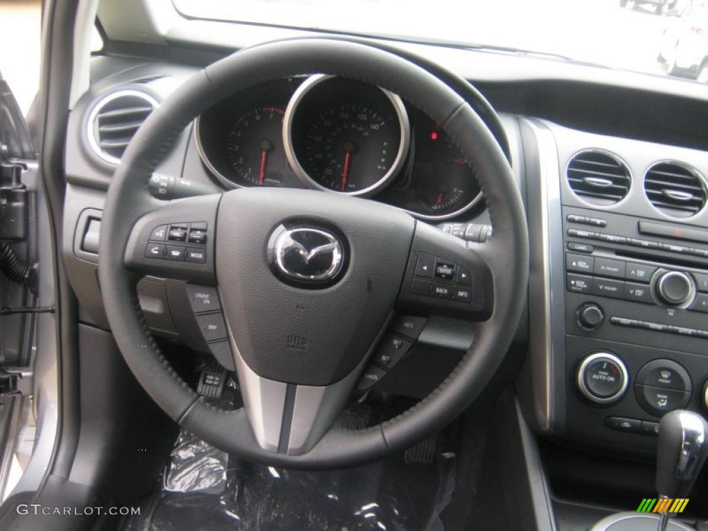 2011 Mazda CX-7 i Sport Black Steering Wheel Photo #42213167