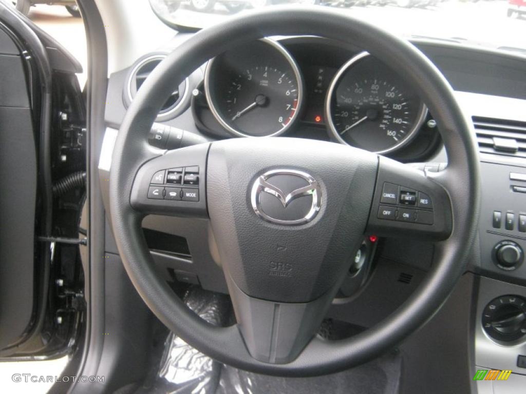 2011 Mazda MAZDA3 i Touring 4 Door Black Steering Wheel Photo #42214023