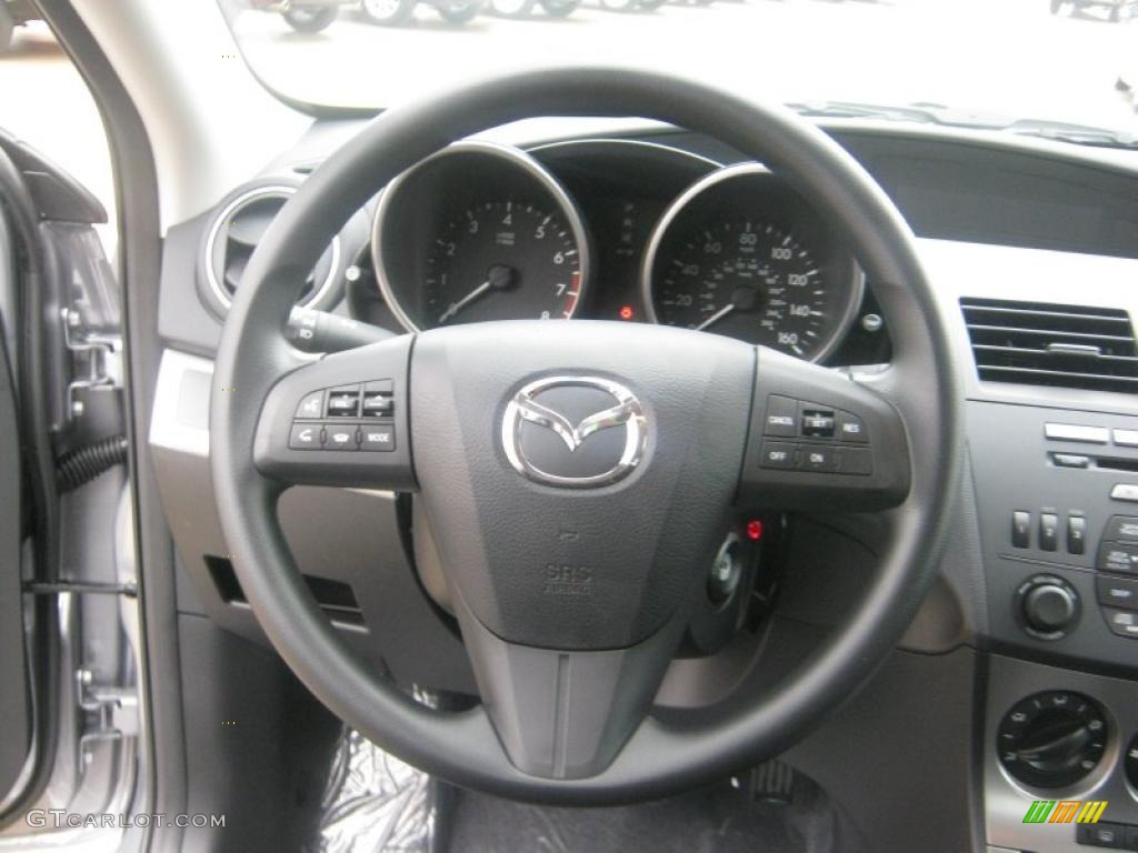 2011 Mazda MAZDA3 i Touring 4 Door Black Steering Wheel Photo #42214824