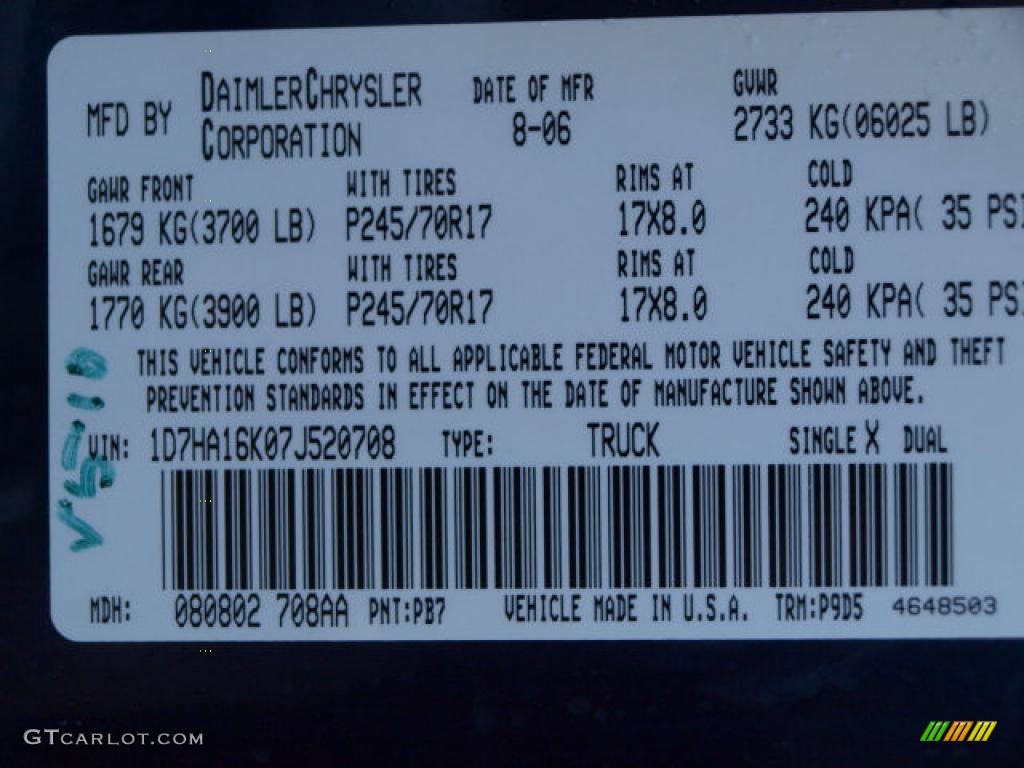 2007 Ram 1500 ST Regular Cab - Patriot Blue Pearl / Medium Slate Gray photo #16