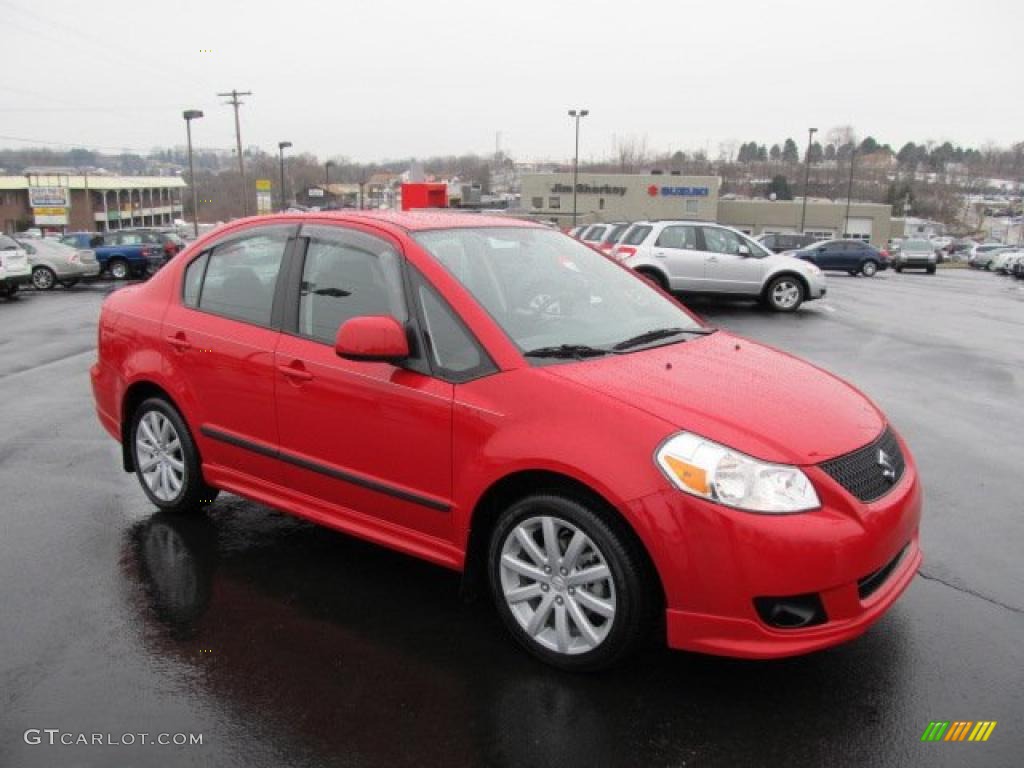 2010 SX4 Sport Sedan S - Vivid Red / Black photo #1