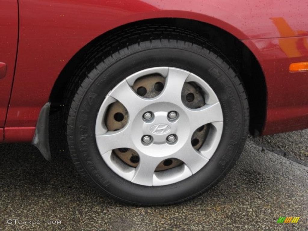 2002 Elantra GLS Sedan - Chianti Red / Beige photo #3