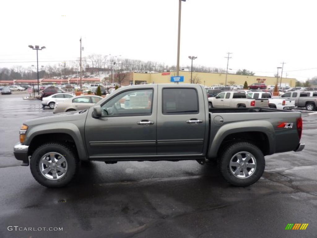 Steel Green Metallic 2011 Chevrolet Colorado LT Crew Cab 4x4 Exterior Photo #42217568