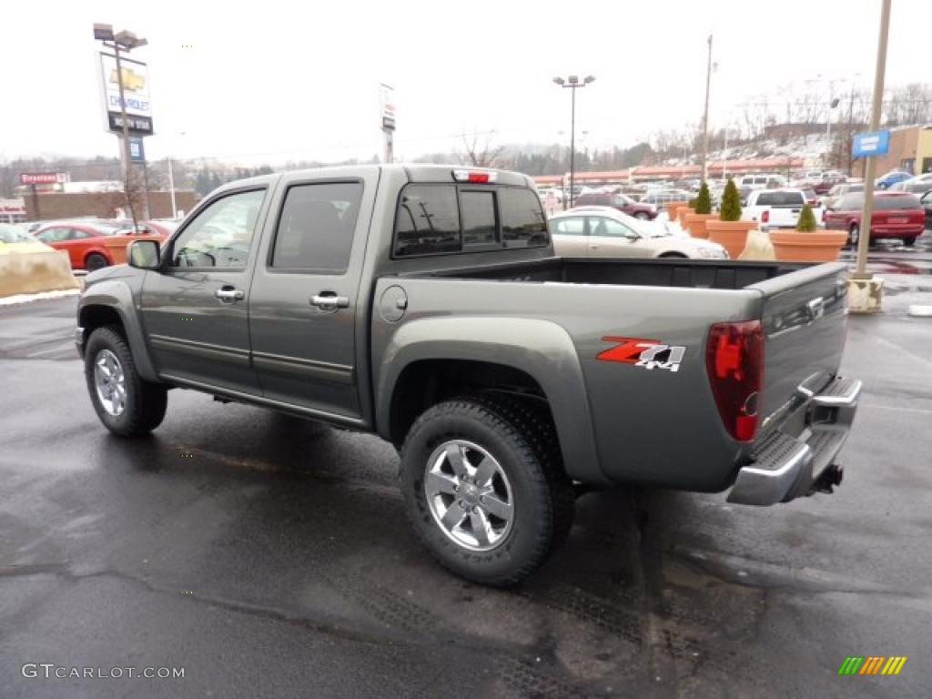 Steel Green Metallic 2011 Chevrolet Colorado LT Crew Cab 4x4 Exterior Photo #42217584