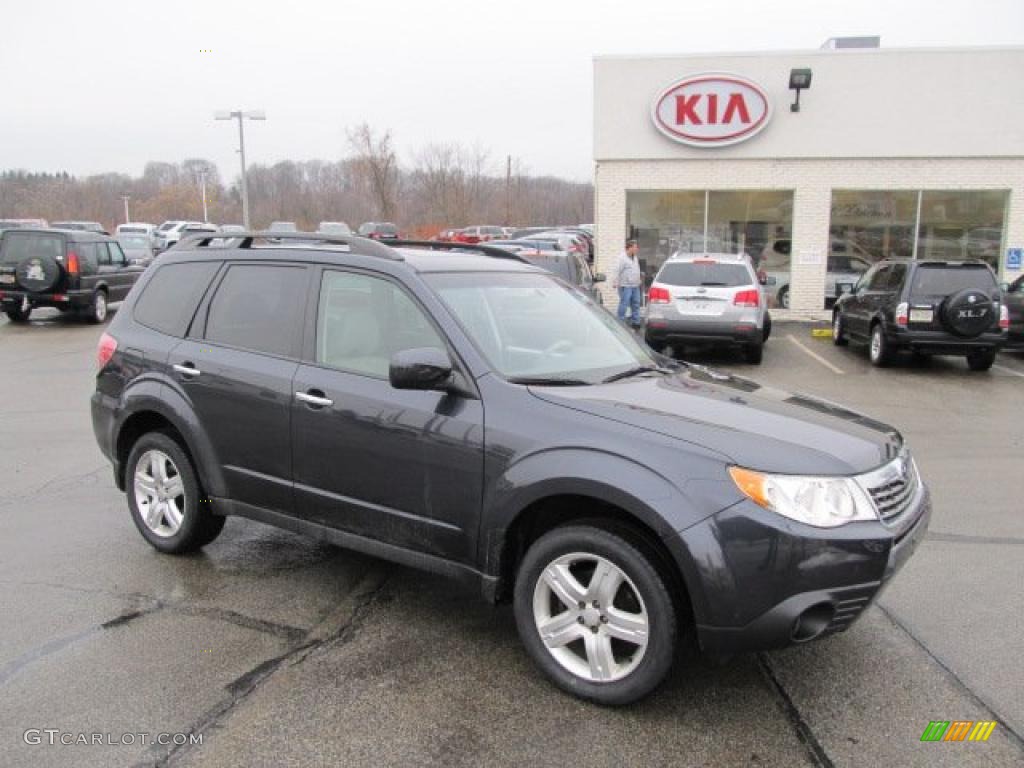 2009 Forester 2.5 X Premium - Dark Gray Metallic / Platinum photo #1