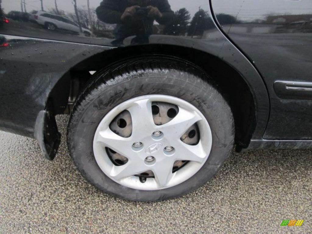 2006 Elantra GLS Sedan - Ebony Black / Gray photo #3