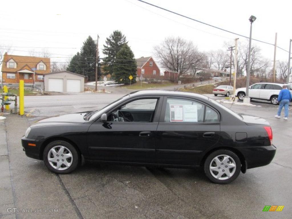 2006 Elantra GLS Sedan - Ebony Black / Gray photo #5