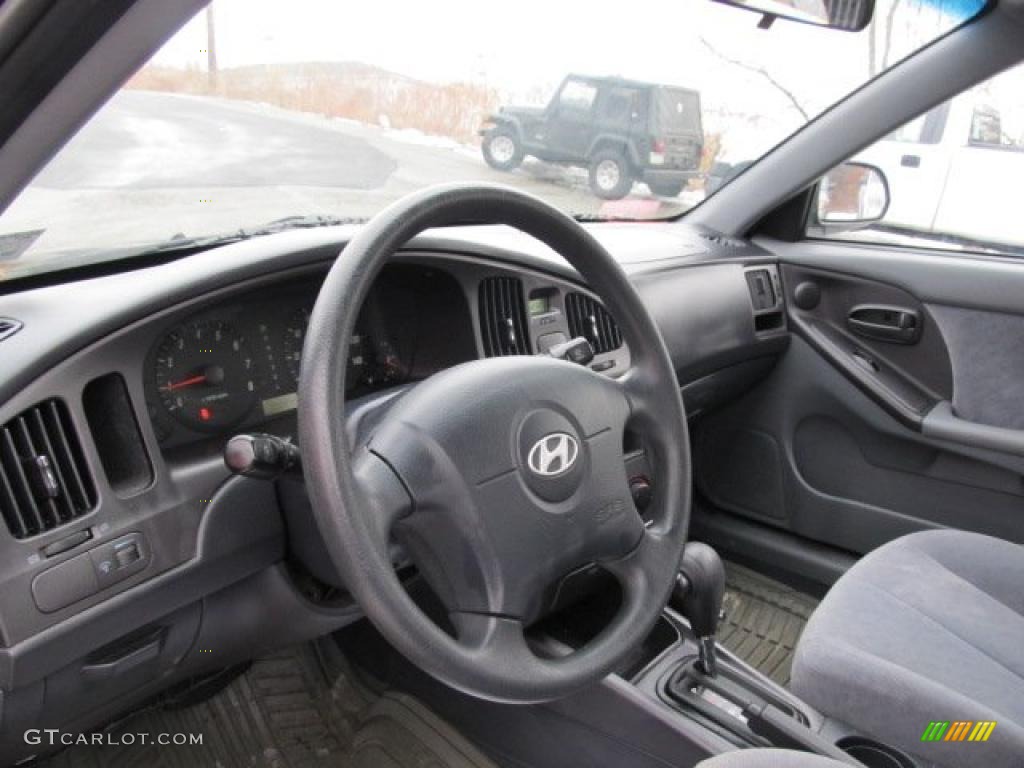 2006 Elantra GLS Sedan - Ebony Black / Gray photo #7