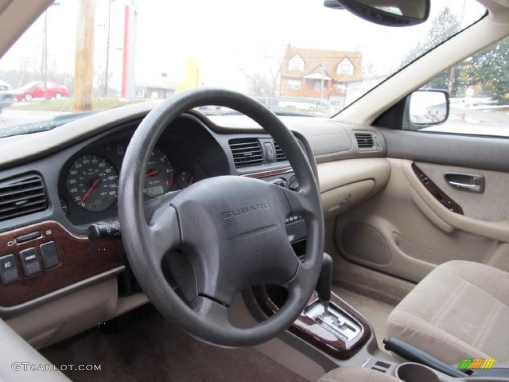 2002 Subaru Outback Limited Wagon Beige Steering Wheel Photo #42218920