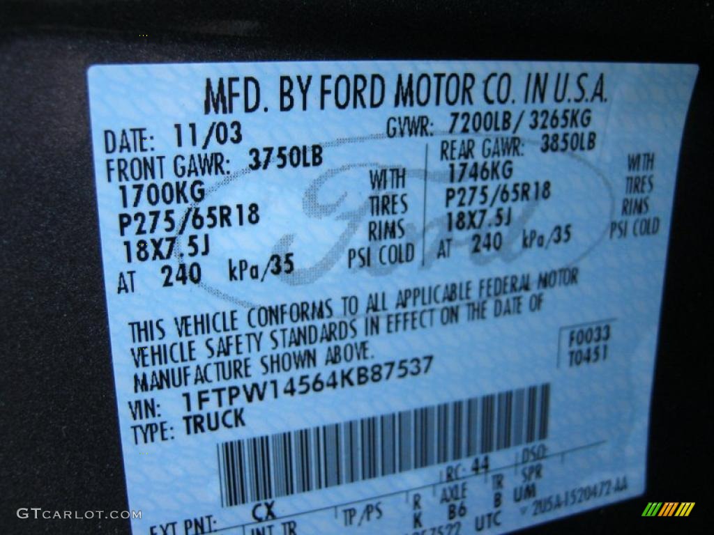 2004 F150 FX4 SuperCrew 4x4 - Dark Shadow Grey Metallic / Black photo #24