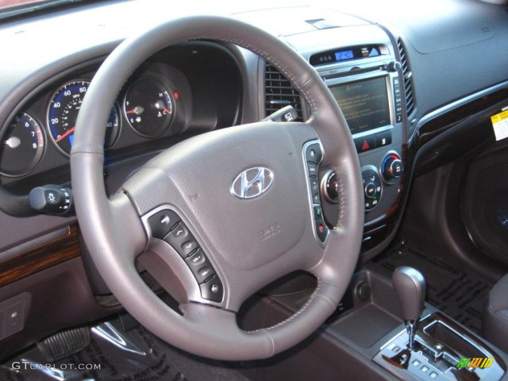 2011 Hyundai Santa Fe SE Cocoa Black Steering Wheel Photo #42222864