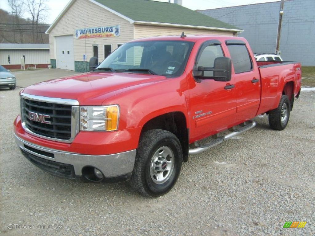 2007 Sierra 3500HD SLE Crew Cab 4x4 - Fire Red / Ebony Black photo #1