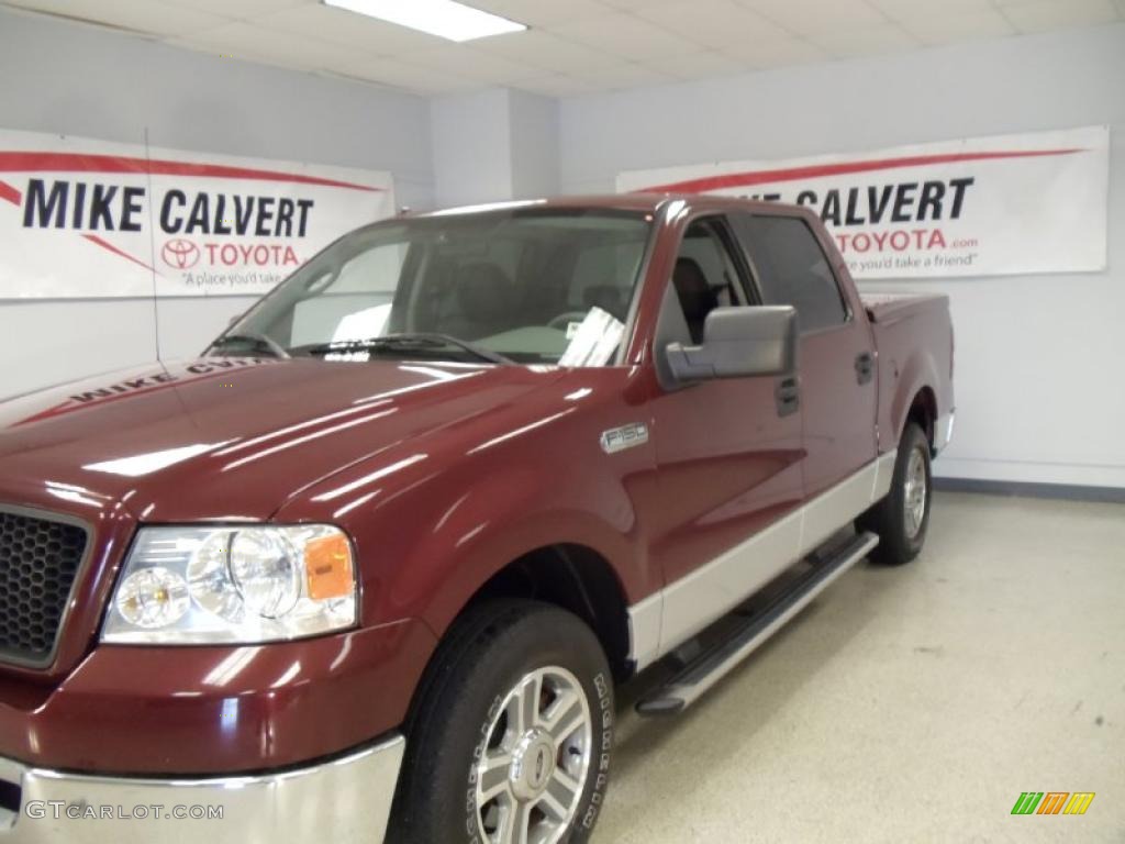 2006 F150 XLT SuperCrew - Dark Toreador Red Metallic / Medium/Dark Flint photo #6