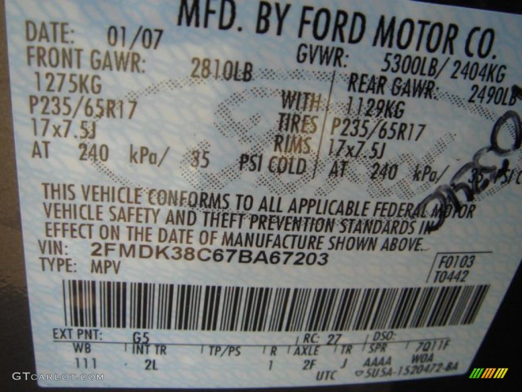 2007 Edge SEL - Carbon Metallic / Medium Light Stone photo #20