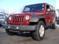 2008 Red Rock Crystal Pearl Jeep Wrangler Unlimited Rubicon 4x4  photo #3