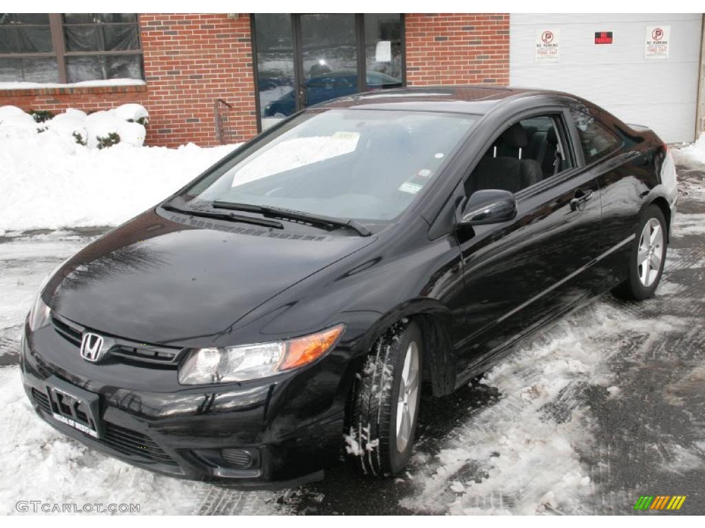 2008 Civic EX Coupe - Nighthawk Black Pearl / Gray photo #1