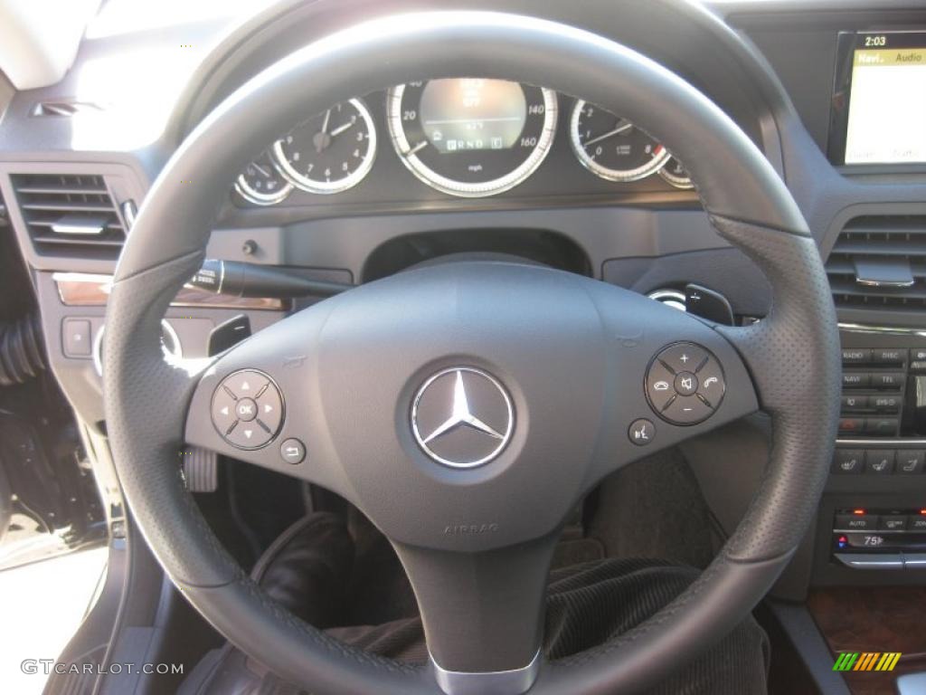 2011 Mercedes-Benz E 550 Cabriolet Black Steering Wheel Photo #42258246