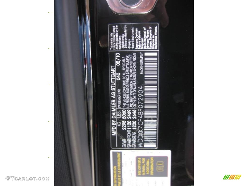 2011 E Color Code 040 for Black Photo #42258374