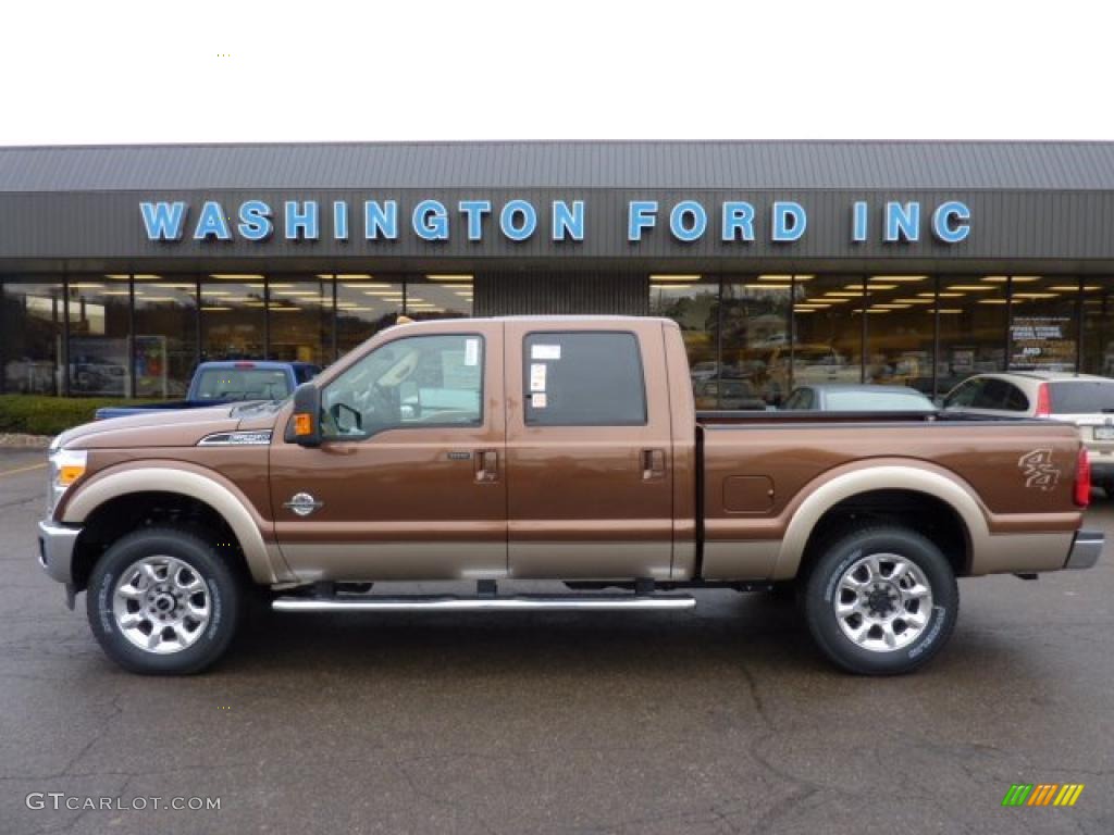 2011 F250 Super Duty Lariat Crew Cab 4x4 - Golden Bronze Metallic / Adobe Two Tone Leather photo #1