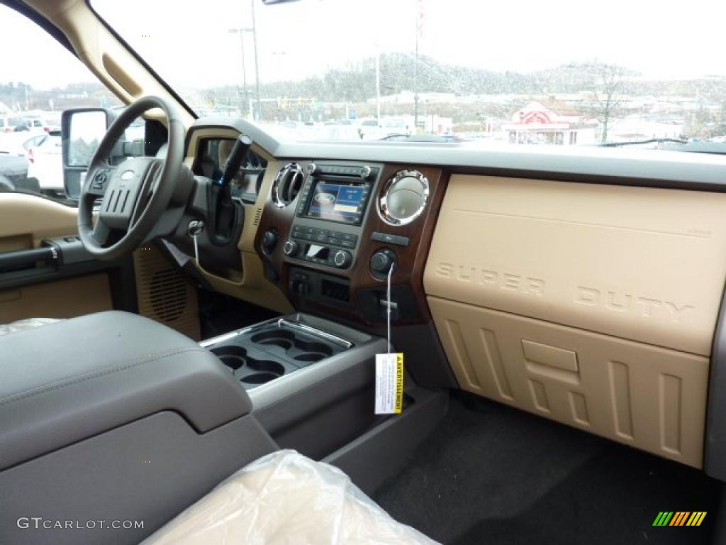 2011 Ford F250 Super Duty Lariat Crew Cab 4x4 Adobe Two Tone Leather Dashboard Photo #42258594