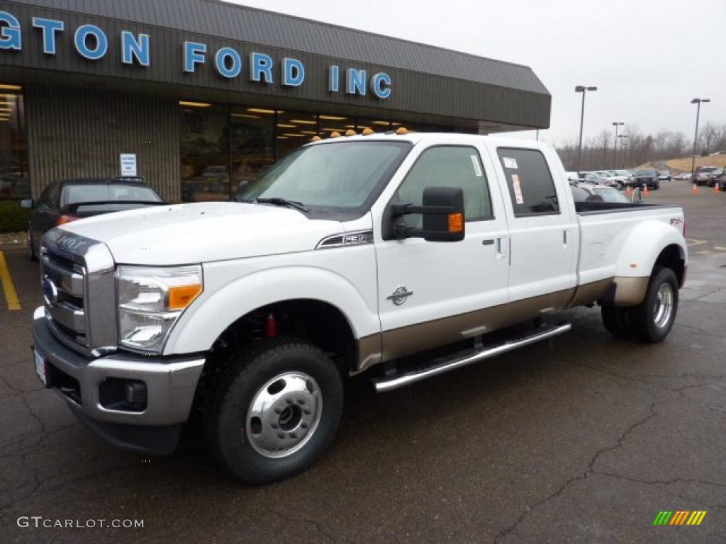 Oxford White 2011 Ford F350 Super Duty Lariat Crew Cab 4x4 Dually Exterior Photo #42260670