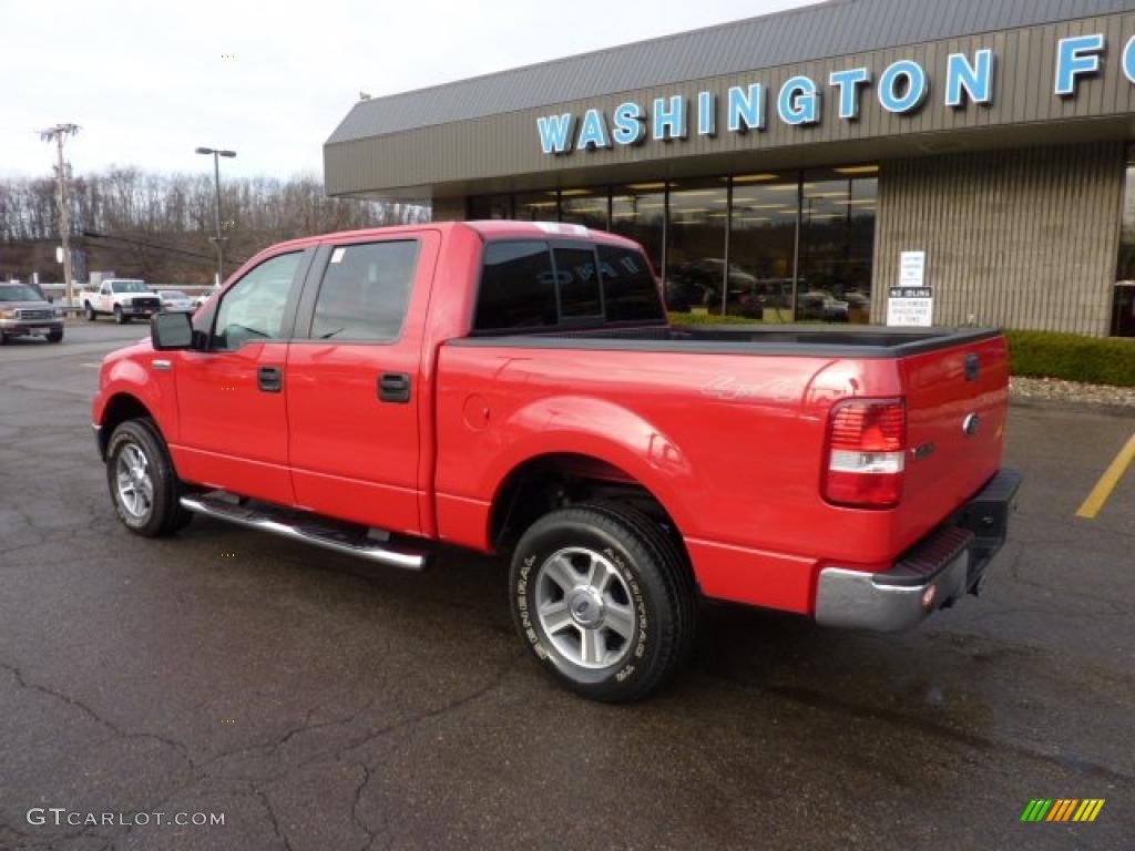 2008 F150 XLT SuperCrew 4x4 - Bright Red / Medium/Dark Flint photo #2