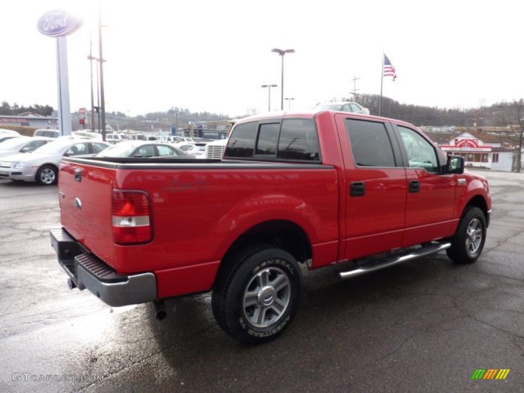 2008 F150 XLT SuperCrew 4x4 - Bright Red / Medium/Dark Flint photo #4