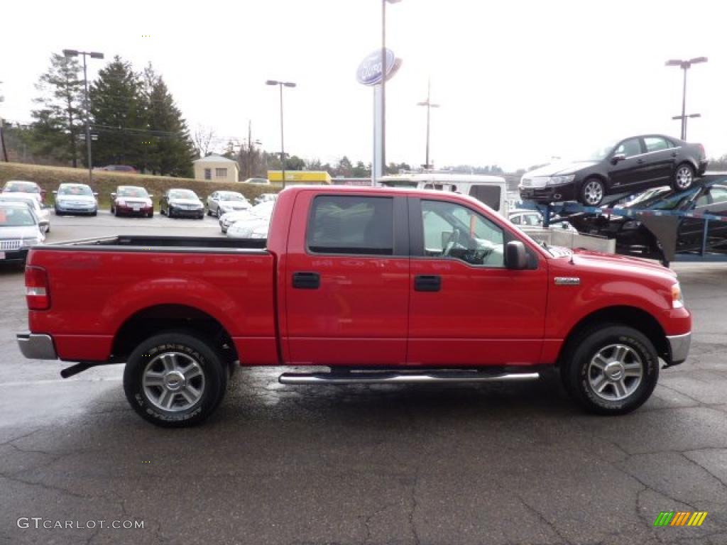 2008 F150 XLT SuperCrew 4x4 - Bright Red / Medium/Dark Flint photo #5