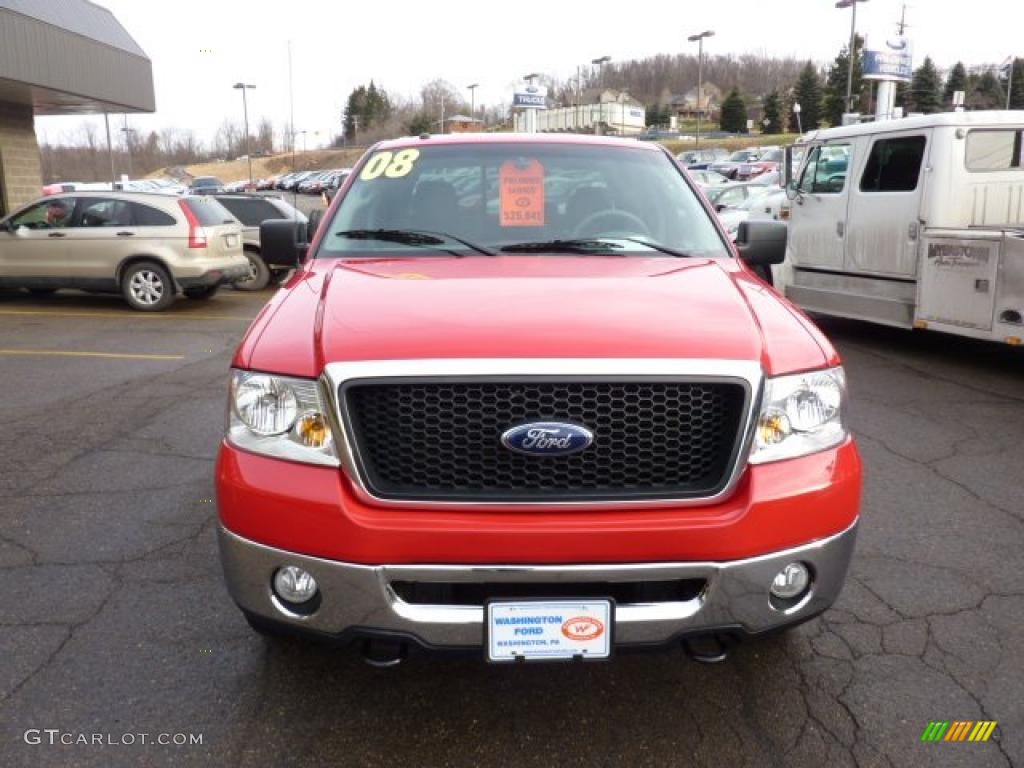 2008 F150 XLT SuperCrew 4x4 - Bright Red / Medium/Dark Flint photo #7
