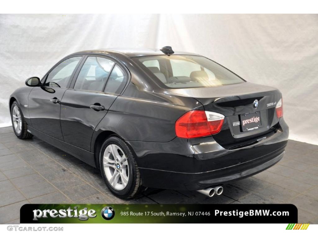 2008 3 Series 328xi Sedan - Jet Black / Gray photo #4