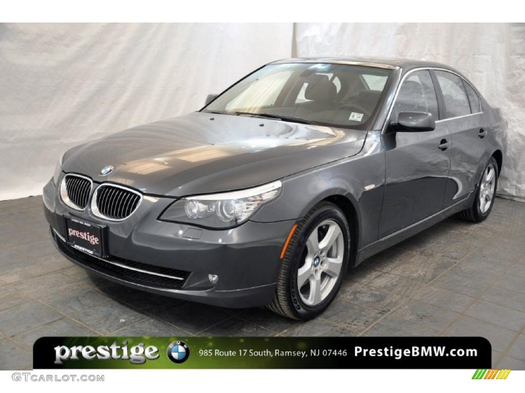 2008 5 Series 535xi Sedan - Platinum Grey Metallic / Black photo #1