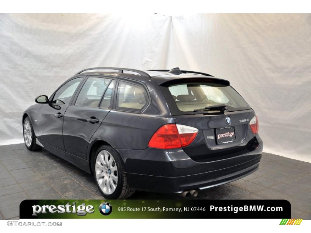2007 3 Series 328xi Wagon - Monaco Blue Metallic / Beige photo #4