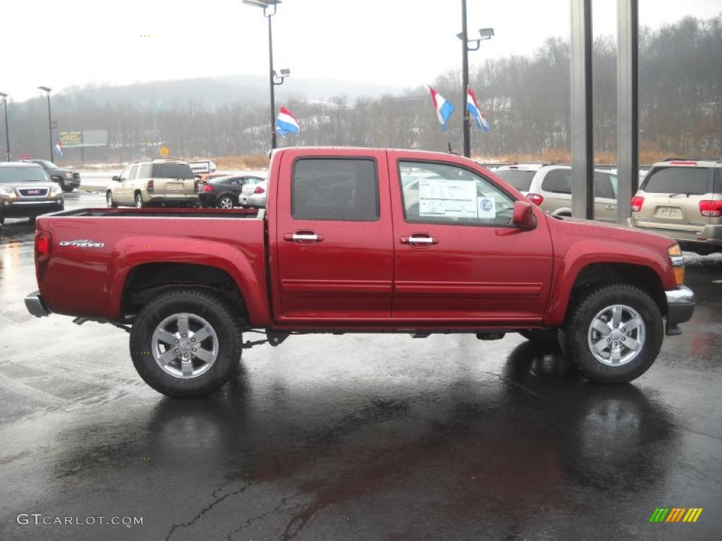 Merlot Jewel Red Metallic 2011 GMC Canyon SLE Crew Cab 4x4 Exterior Photo #42267474