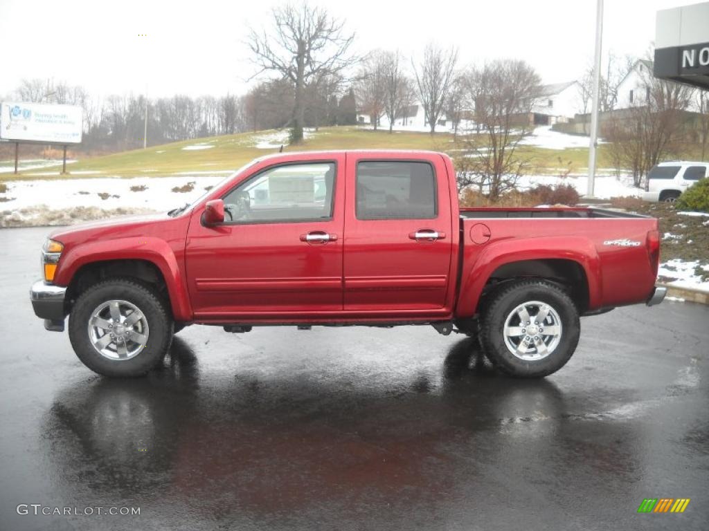 Merlot Jewel Red Metallic 2011 GMC Canyon SLE Crew Cab 4x4 Exterior Photo #42267514