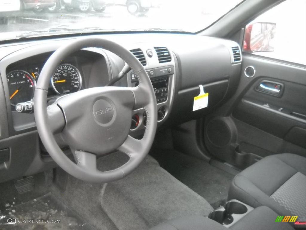 Ebony Interior 2011 GMC Canyon SLE Crew Cab 4x4 Photo #42267534