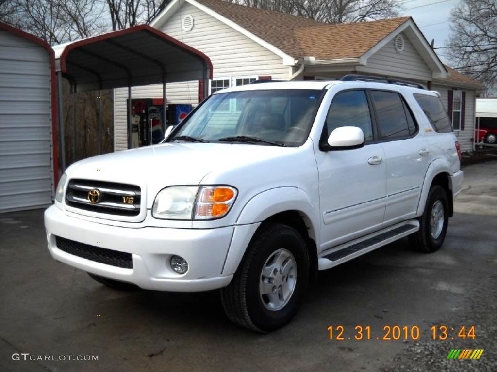 2002 Sequoia Limited 4WD - Natural White / Oak photo #4