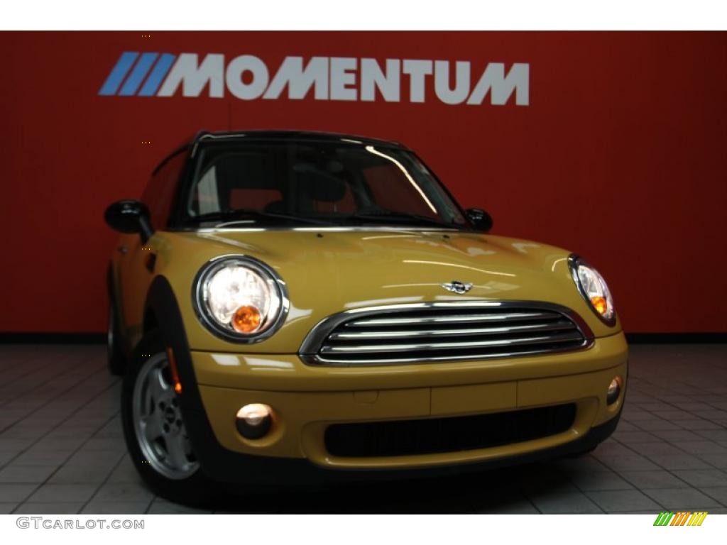 2008 Cooper Clubman - Mellow Yellow / Checkered Carbon Black/Black photo #1