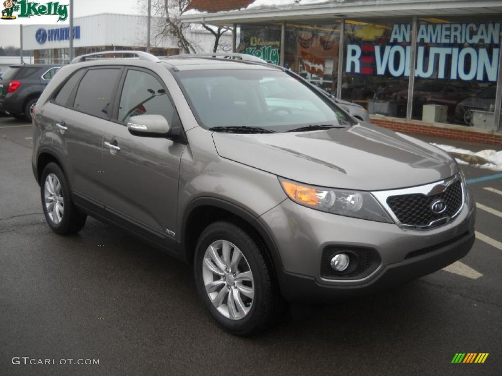 2011 Sorento EX V6 AWD - Titanium Silver / Black photo #1