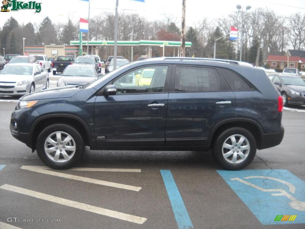 2011 Sorento LX AWD - Pacific Blue / Black photo #6