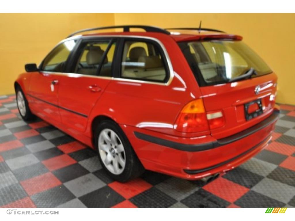 2003 3 Series 325xi Wagon - Electric Red / Sand photo #3