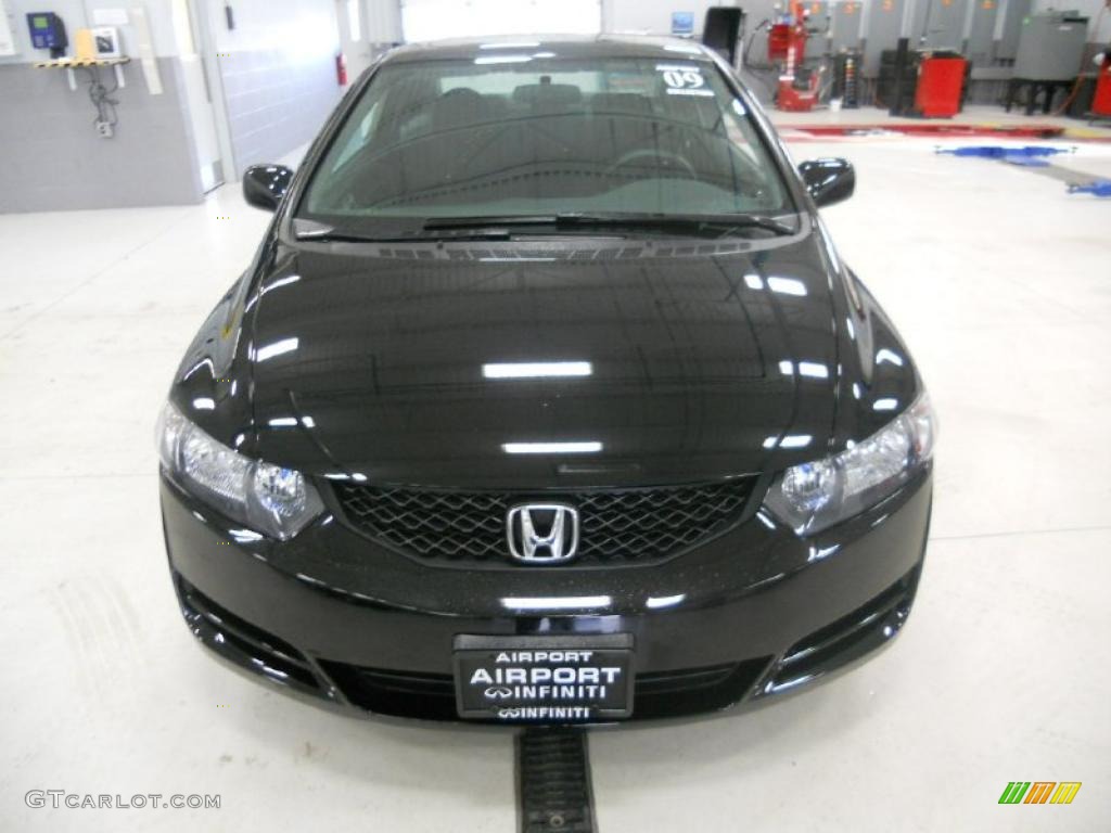 2009 Civic EX Coupe - Crystal Black Pearl / Black photo #2