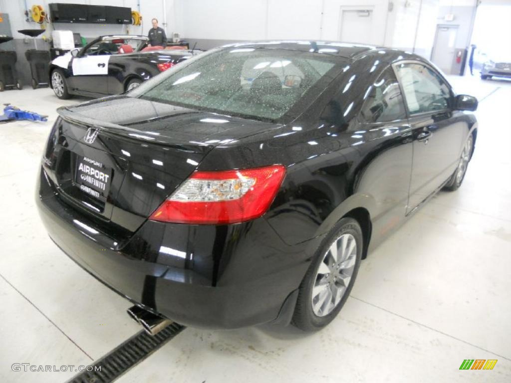 2009 Civic EX Coupe - Crystal Black Pearl / Black photo #5