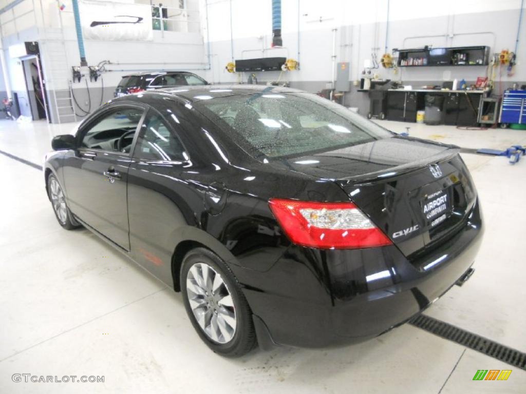 2009 Civic EX Coupe - Crystal Black Pearl / Black photo #7