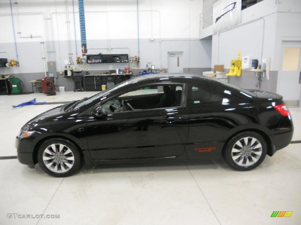 2009 Civic EX Coupe - Crystal Black Pearl / Black photo #8