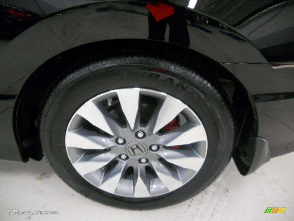 2009 Civic EX Coupe - Crystal Black Pearl / Black photo #14