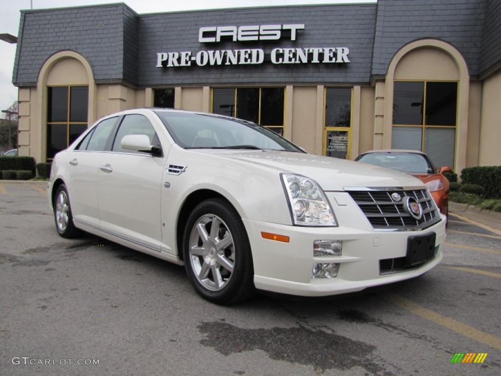 White Diamond Tricoat Cadillac STS