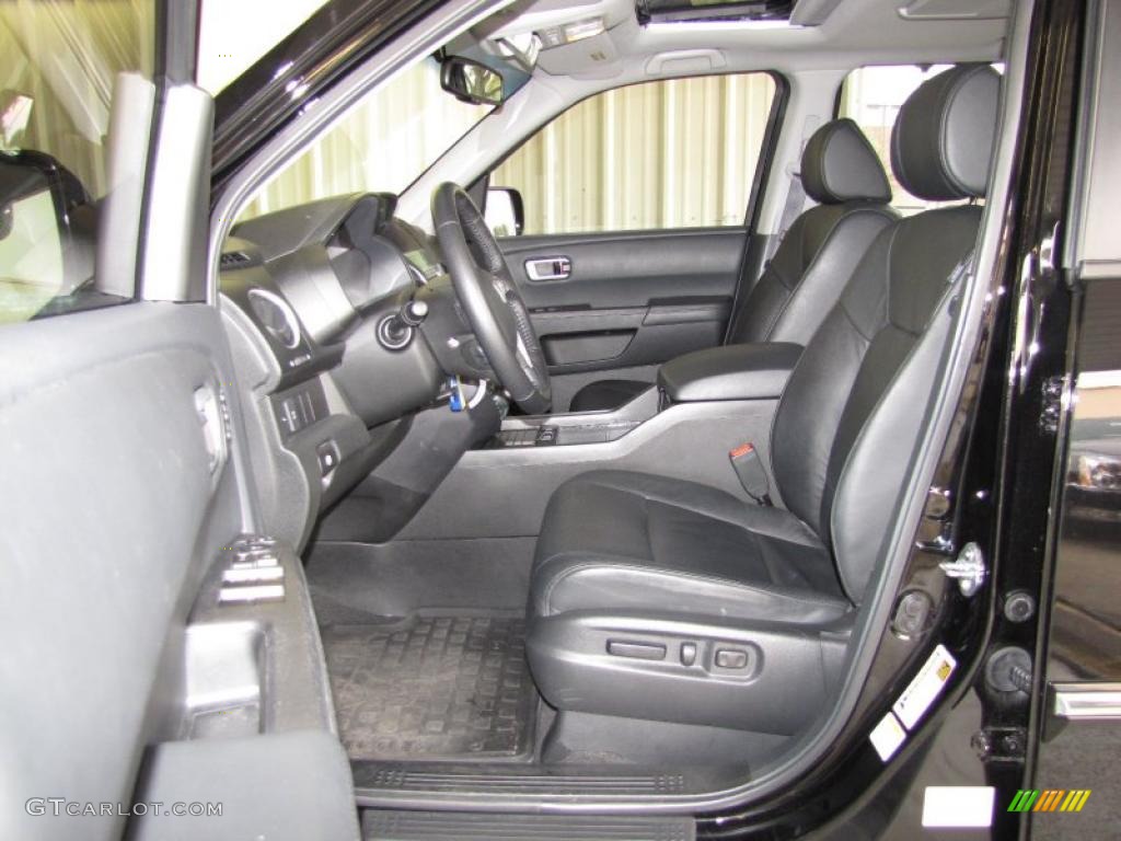 Black Interior 2009 Honda Pilot Touring 4WD Photo #42288743