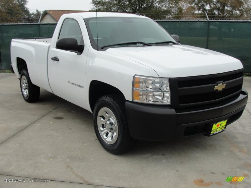 2007 Silverado 1500 Work Truck Regular Cab - Summit White / Dark Titanium Gray photo #1