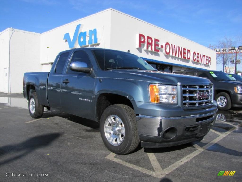 2008 Sierra 1500 Extended Cab - Stealth Gray Metallic / Dark Titanium photo #1