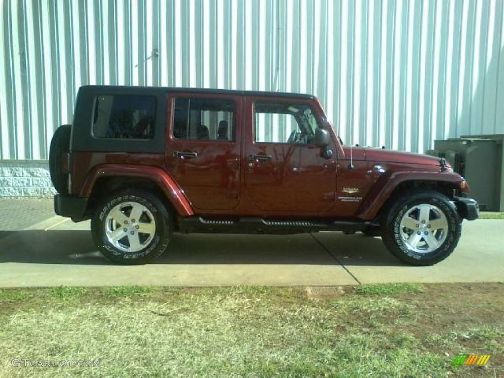 Red Rock Crystal Pearl 2008 Jeep Wrangler Unlimited Sahara Exterior Photo #42303012